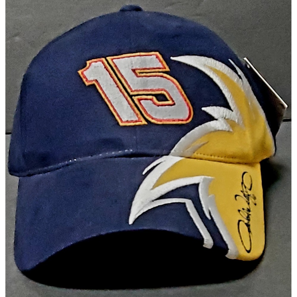 VTG Michael Waltrip 15 Cap Hat NWT Nascar Napa 3D Lettering Logo Navy/Gold OSFA